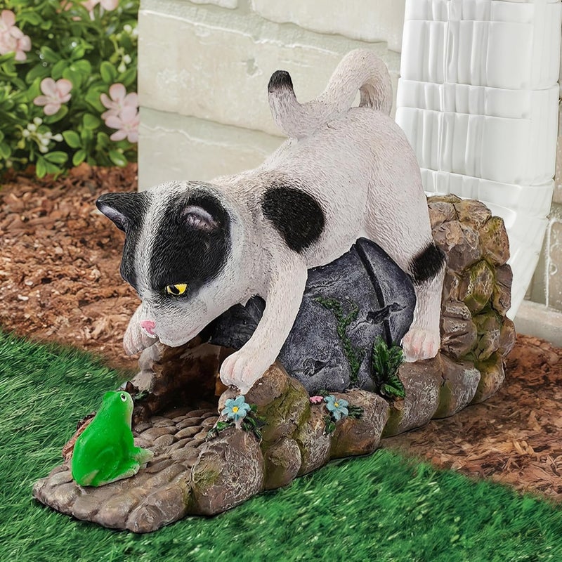 Euiroet Cat Gutter Downspout Extender Statue, Outdoor Decor Sculpture Ornament, Decorative Gutter Extension, Splash Block, Downspout Diverter, Eco-Friendly Resin, Perfect for 3"x4" Downspouts - Image 2